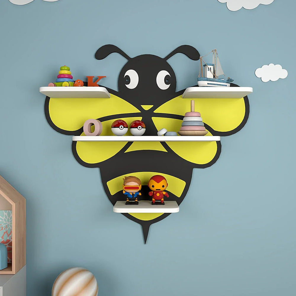 Honey Bee Wooden Kids Shelf - All India Decor