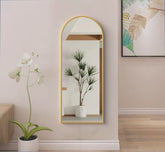 Arched Metal Floor Mirror (Glam Gold) - All India Decor