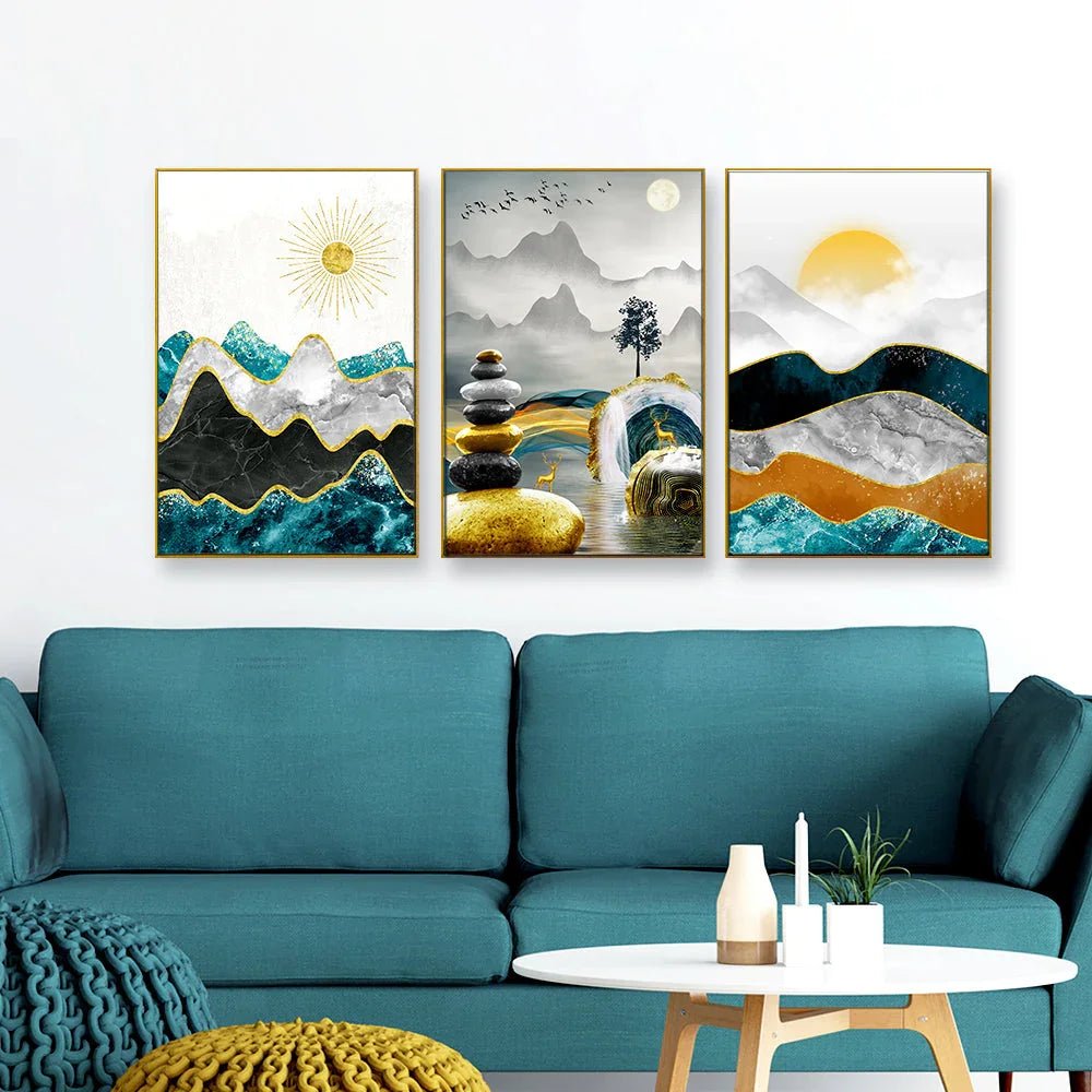 In The Mountains Frames Set Of 3 - All India Decor