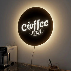 Designer Round Backlit Kitchen Wall Decor for Coffee Lovers - All India Decor