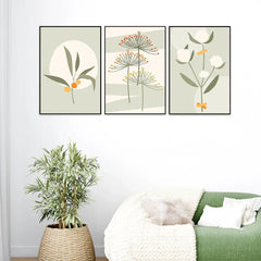 Dreamy Dandelions Green Frames Set Of 3 - All India Decor