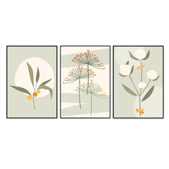 Dreamy Dandelions Green Frames Set Of 3 - All India Decor