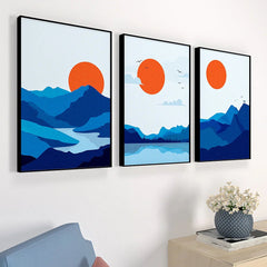 Gleeful Sunrise View Frames Set Of 3 - All India Decor
