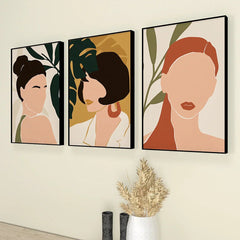 Women In Vogues Abstract Frames Set Of 3 - All India Decor