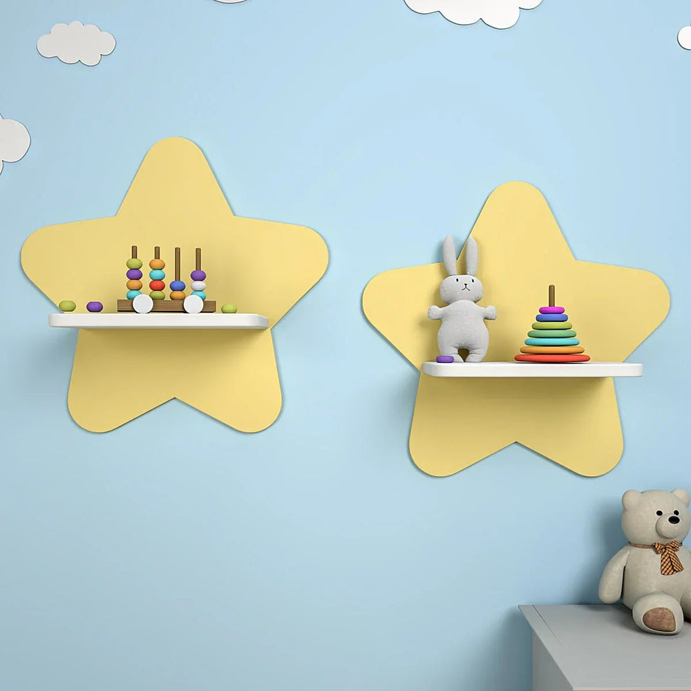 Star Wooden Wall Shelf for Kids - All India Decor
