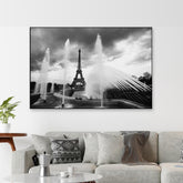 Dancing Fountain & Eiffle Tower Monochromic Framed Wall Art - All India Decor