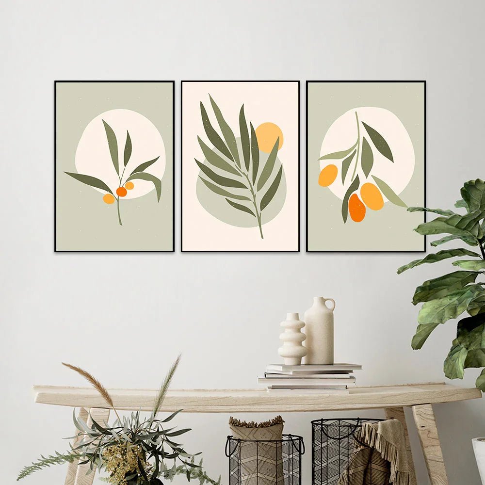 Exotic Flora Green Frames Set Of 3 - All India Decor