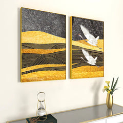 The Flying Warblers Golden Frames Set Of 2 - All India Decor