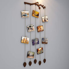 Branch Wood Photo Frame with Clips Size: 25 Inch(Width) X 56 Inch(Height) - All India Decor