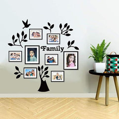 Family Tree Wooden Hangings with Picture Photo Frame Collage Set of 8 - All India Decor