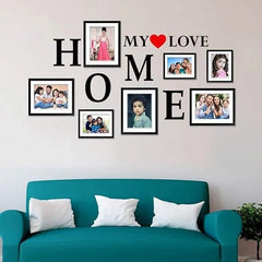 My Love Home Wooden hangings with Picture Photo Frame Collage Set of 7|????? ????? - All India Decor