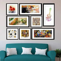 Beautiful Flower Collage Picture Frames Wall Hanging Set of 8 - All India Decor