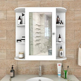 Premium Wooden Bathroom Cabinet with 10 Spacious Shelves - White - All India Decor