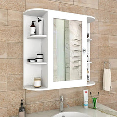 Premium Wooden Bathroom Cabinet with 10 Spacious Shelves - White - All India Decor