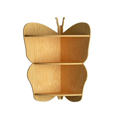Butterfly Shape Wood Corner Wall Shelf / Book Shelf,Oak Finish - All India Decor
