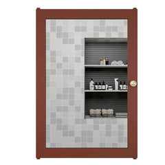 Structured Wooden Bathroom Cabinet with 7 Spacious Shelves - Solid Brown - All India Decor