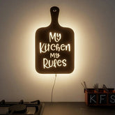 My Kitchen My Rules' Backlit Wall Art for Kitchen Decor - All India Decor