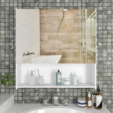 Premium Wooden White Bathroom Cabinet with Mirror & 4 Spacious Shelves - All India Decor