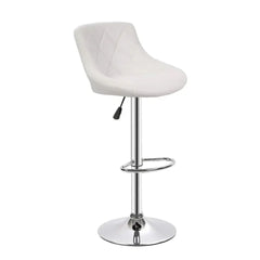 Easy Back Rest White Comfy Leatherette Bar Stool / Long Chair - All India Decor