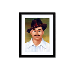 Freedom Fighter Bhagat Singh Framed Wall Painting - All India Decor