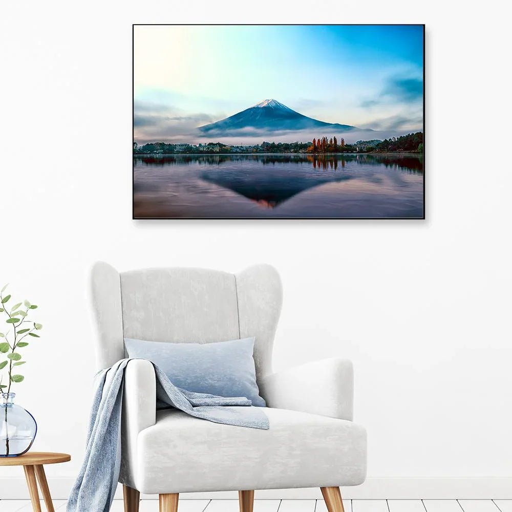 Early Morning Witness Mountain Floating Frame Wall Painting & Art - All India Decor