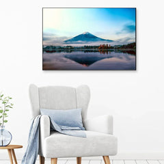 Early Morning Witness Mountain Floating Frame Wall Painting & Art - All India Decor