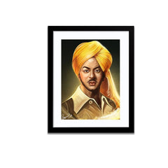 Freedom Fighter Bhagat Singh Framed Wall Painting - All India Decor