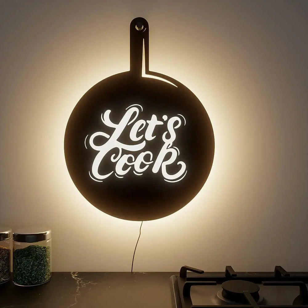 Pan - shaped Kitchen Backlit Wall Art for Chefs/Cooking Enthusiasts - All India Decor