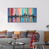 The Rainbow City Abstract Framed Wall art - All India Decor
