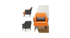 Grey Orange Havya Faux Leather Arm Chair - All India Decor