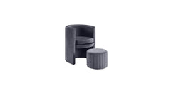 Grey Schillar Chair With Ottoman - All India Decor