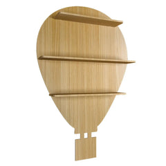 Hot Air Balloon Backlit Wood Wall Shelf / Book Shelf / Night Light, Light Oak Finish - All India Decor