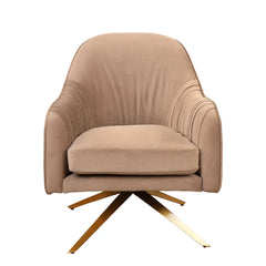 Light Brown Gladden Revolving Accent Chair - All India Decor