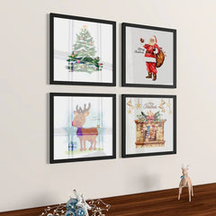 Christmas Holiday Framed Wall Art Set of 4 - All India Decor