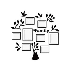 Family Tree Wooden Hangings with Picture Photo Frame Collage Set of 8 - All India Decor