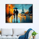 A Couple in Love Walks Down a London Street Abstract Wall Paintings & Arts - All India Decor