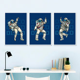 Free From Boundaries - The Space Disco Dancer Wall Frame Set of 3 - All India Decor
