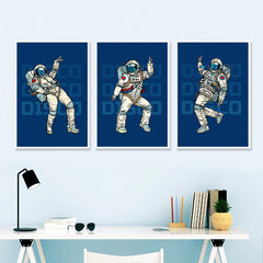 Free From Boundaries - The Space Disco Dancer Wall Frame Set of 3 - All India Decor