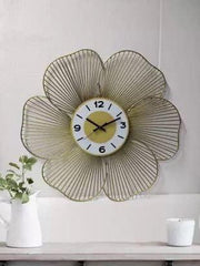 Handmade Metal Wall Clock Flower Design - All India Decor
