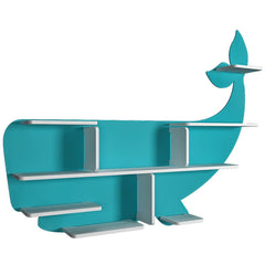 Shark - Shaped Wooden Wall Shelf for Kids (Blue) - All India Decor
