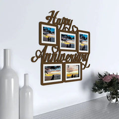 Happy Anniversary Dark Brown Hanging Photo Frame - All India Decor