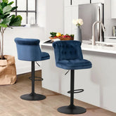 Blue Color Cellan Swiel Adjustable Bar Stool - All India Decor