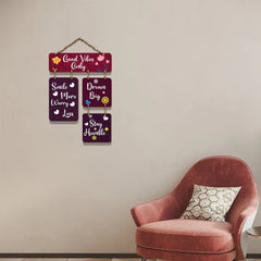 Motivational Quotes Decorative Good Vibes Only Wooden Wall Hanging - All India Decor
