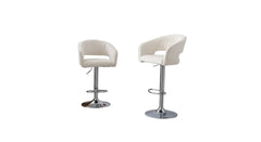 White Color Dee Swiel Adjustable Bar Stool - All India Decor