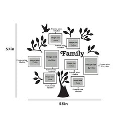 Family Tree Wooden Hangings with Picture Photo Frame Collage Set of 8 - All India Decor