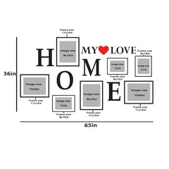 My Love Home Wooden hangings with Picture Photo Frame Collage Set of 7|????? ????? - All India Decor