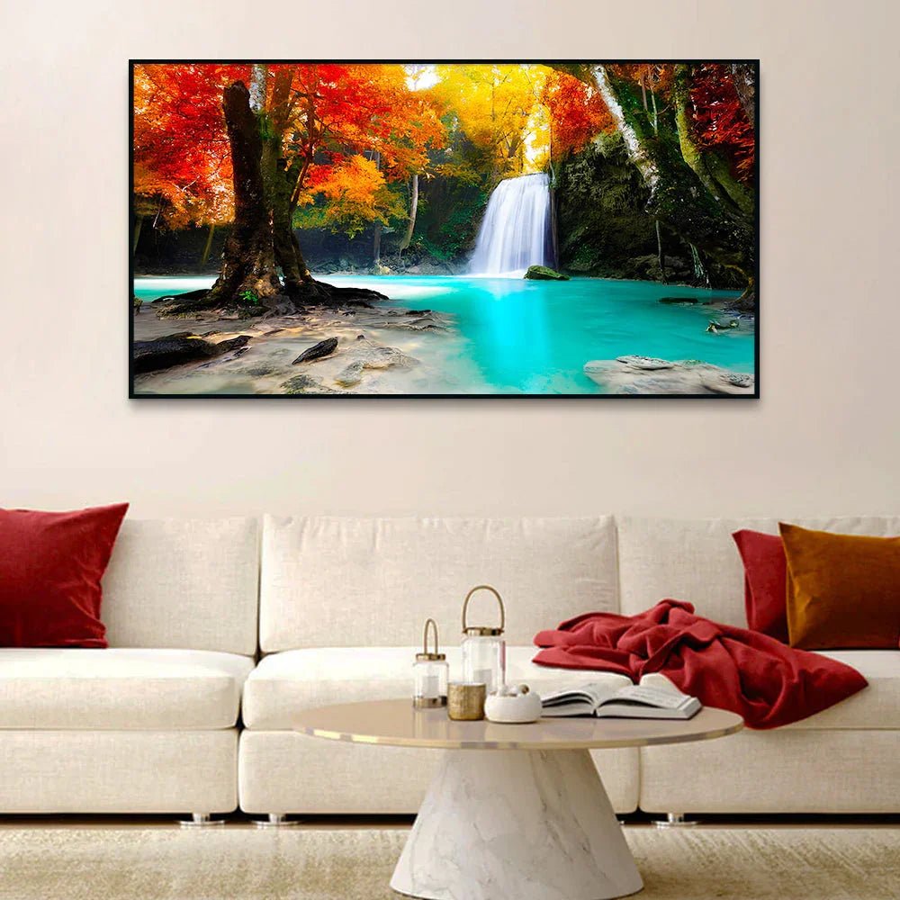 Elegant Waterfall Nature Scenery of Colorful Canvas Wall Paintings & Arts - All India Decor