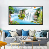 Stunning Waterfall Nature Scenery of Colorful Canvas Wall Paintings & Arts - All India Decor