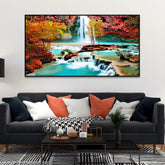 Glistening Waterfall Nature Scenery of Colorful Canvas Wall Paintings & Arts - All India Decor