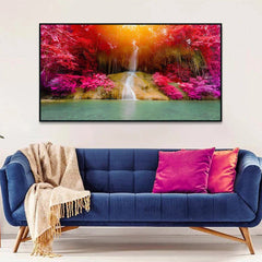 Ethereal Waterfall Nature Scenery of Colorful Canvas Wall Paintings & Arts - All India Decor